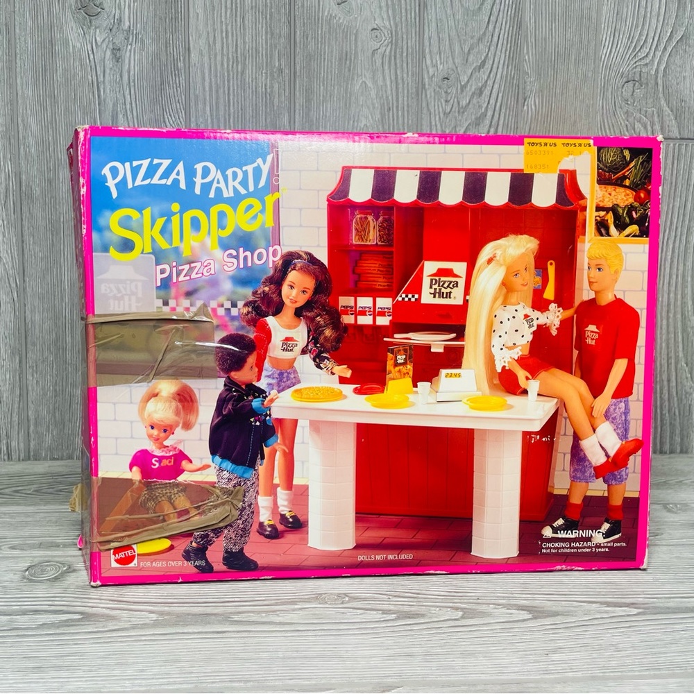 Barbie Pizza Party! SKIPPER Pizza Shop Playset (1995 Arcotoys, Mattel) 90s retro